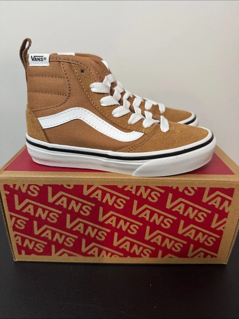Vans Ashwood Hi Devon Brown Suede Chipmunk High-Top Sneakers Toddler 11 New NIB